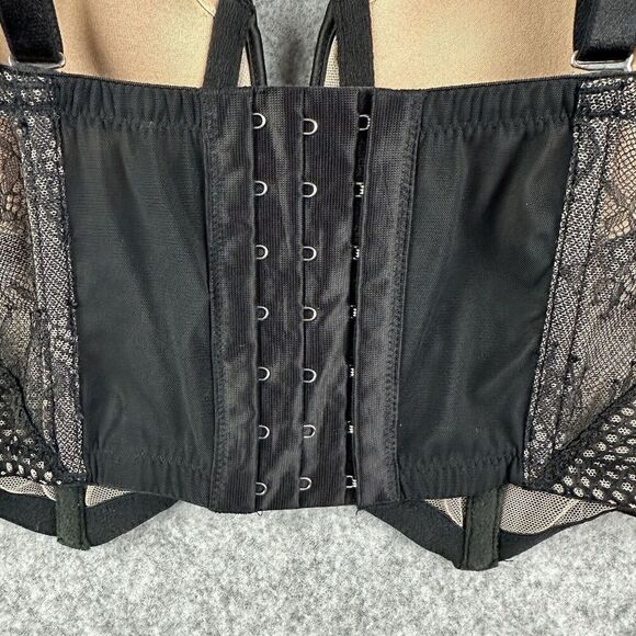 Victorias Secret Bustier Bra Womens 36C Black Tan Lace Strapless Crop Corset NEW - Picture 6 of 12